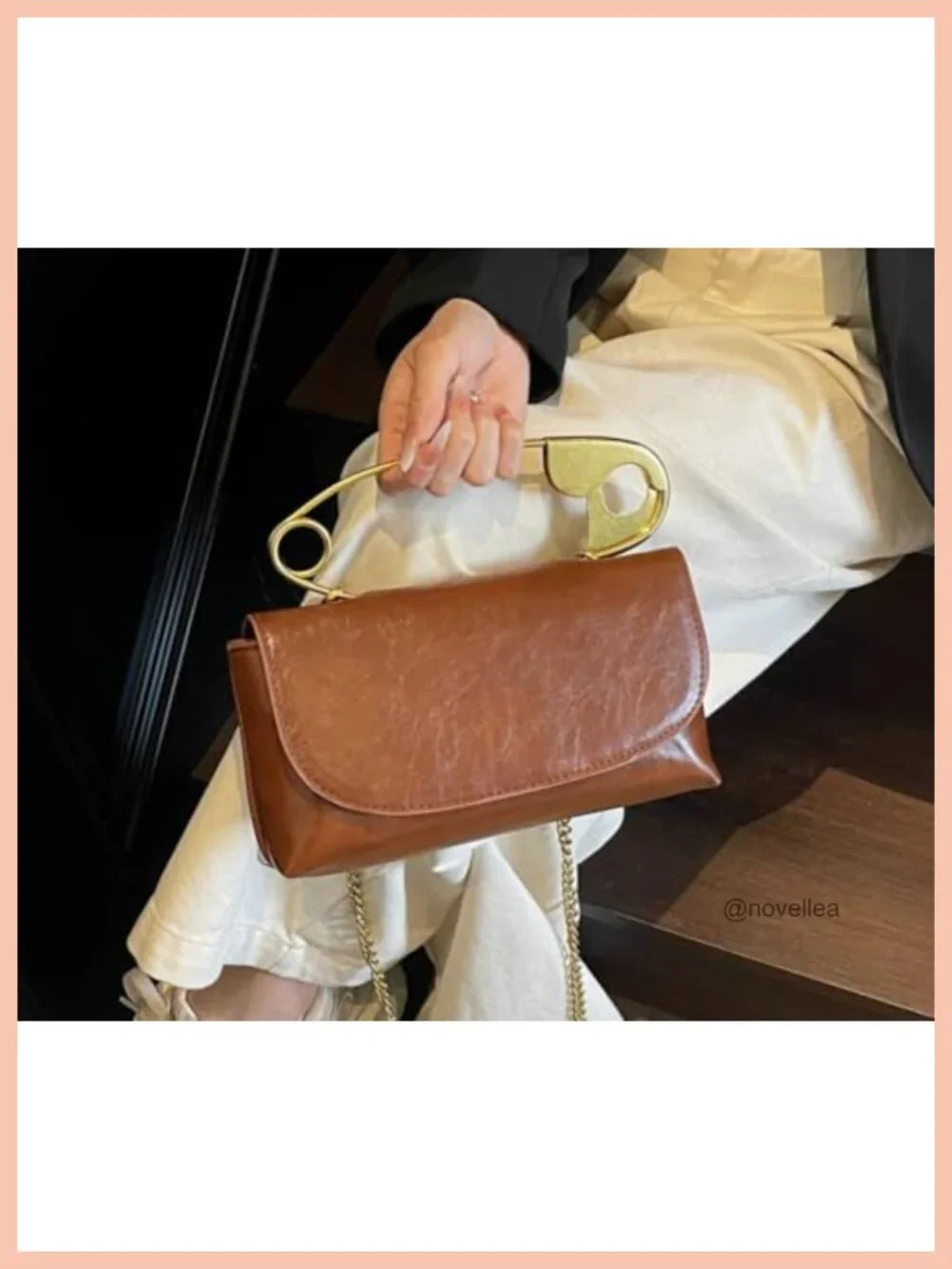 Tote Bag Womens Paper Clip Small Top Handle Purse Hobo Clutch Faux Leather